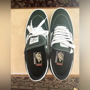 Vans green and black skate shoes